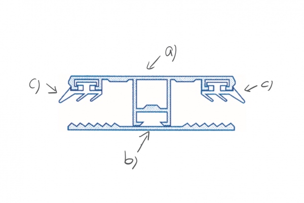 Stegmittelsystem für Stegplatten Dicke 8 - 10 mm